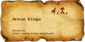 Antos Kinga névjegykártya